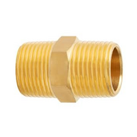 122-N3 FloFlex Brass Pipe Fitting<BR>Hex Nipple 3/8" Male x 3/8" Male NPT